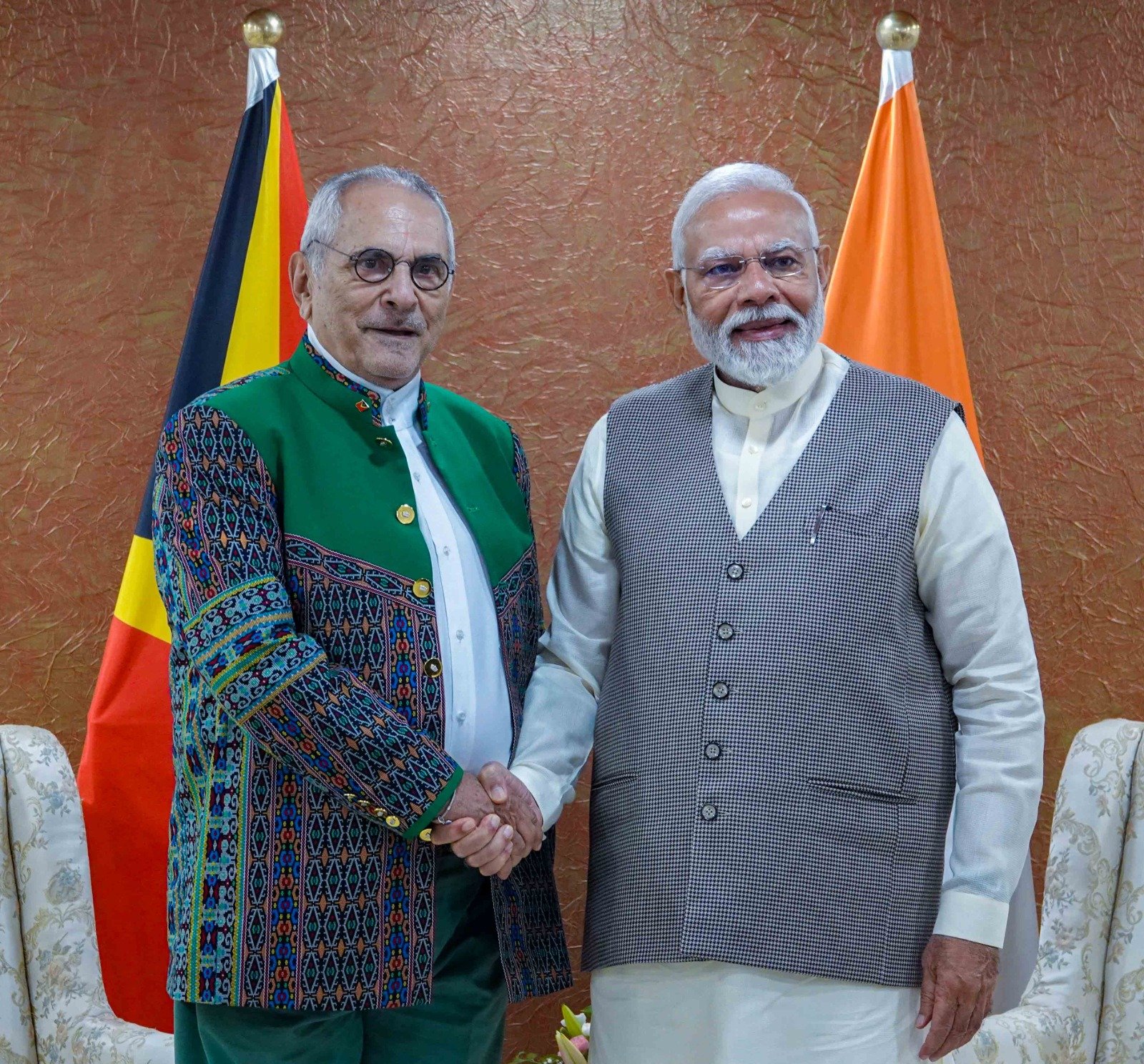 Sorumutu Bilaterál Entre Prezidente Horta Ho Primeiru SHRI Narendra Mondi