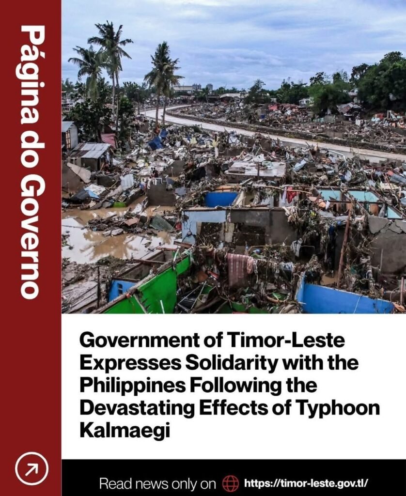 Governu Timor-Leste Manifesta Solidariedade Ho Filipinas Hasoru Efeitu Devastador Husi Tufaun Kalmaegi